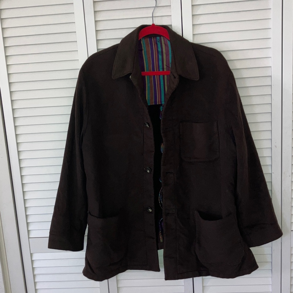 Bernard Zins Paris Brown button down Mens Jacket Size 52‎ great condition